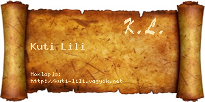 Kuti Lili névjegykártya